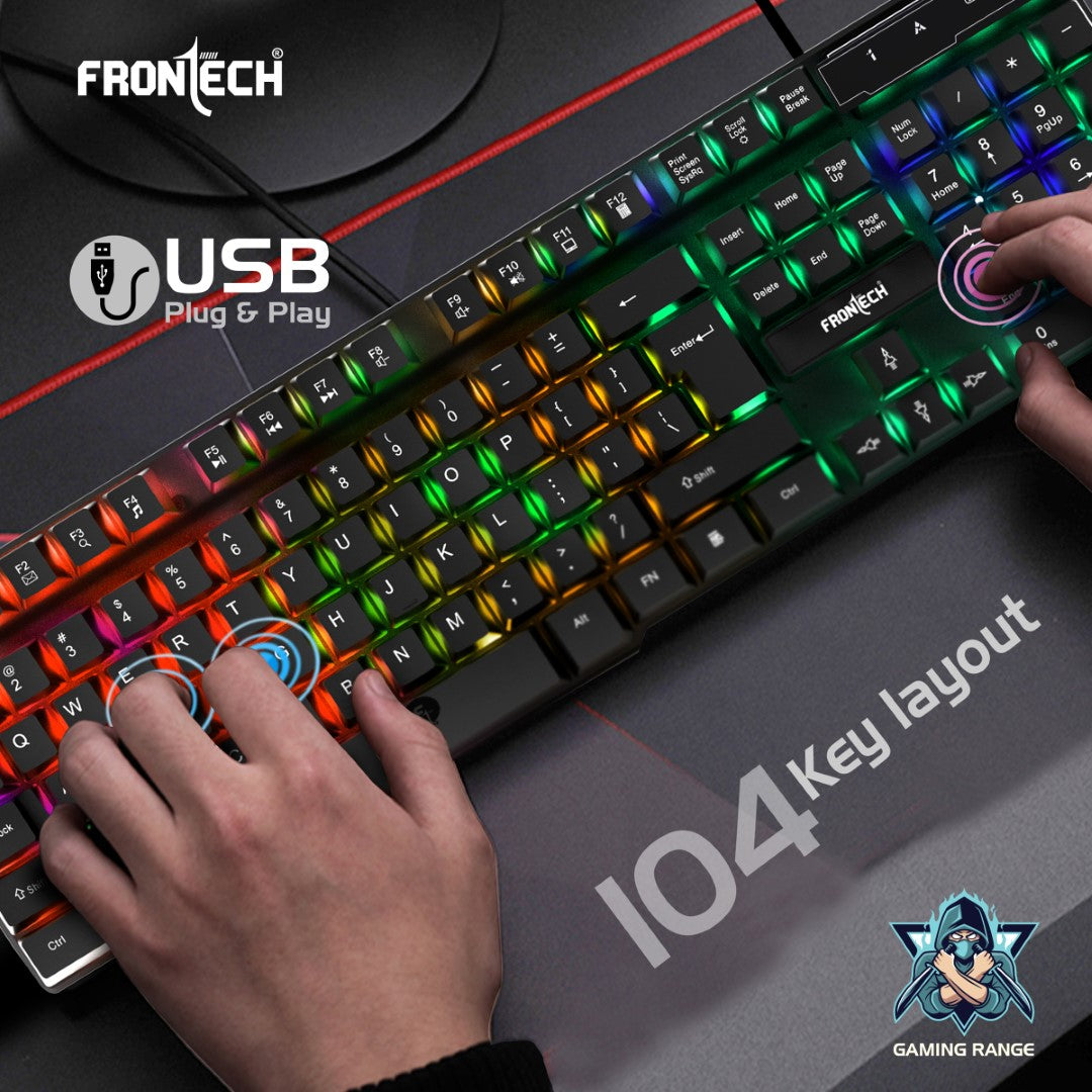 Frontech Wired Gaming RGB Backlight Effects Keyboard and Optical Mouse Combo (KB-0040) Frontech Wired Gaming RGB Backlight Effects Keyboard and Optical Mouse Combo (KB-0040)